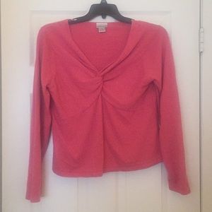 SMOKE FREE HOUSE  XL - Pink V-Neck Sweater Top